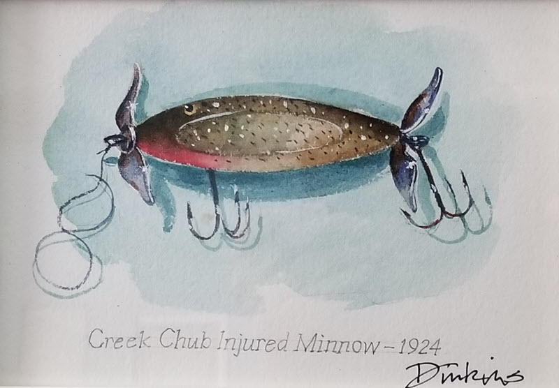 Injured Minnow, a watercolor painting by William Dinkins